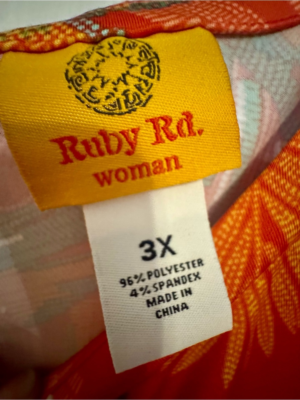 Ruby Rd. Orange Tropical High-Low Midi Dress - Picture 2 of 4